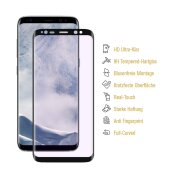 3x 9H Hartglas für Samsung Galaxy S8 Plus FULL CURVED Schutzglas Schutzfolie SW KLAR Panzerglas Panzerfolie Displayglas Tempered Glasfolie Sicherheitsglas Echtglas
