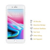 3x Hydrogel-Glass für iPhone 8 Plus Selbstheilend für Micro Kratzer 3D KLAR Panzerfolie Displayschutz Schutzfolie Screen-Protector