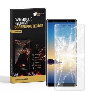 2x Hydrogel-Glass für Samsung Galaxy Note 8 Selbstheilend für Micro Kratzer 3D KLAR Panzerfolie Displayschutz Schutzfolie Screen-Protector