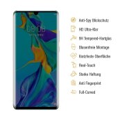 2x Blickschutz 9H Panzerhartglas für Huawei P30 Pro Anti-Spion Displayschutz Panzerfolie Schutzfolie echtes Tempered Panzerglas Schutzglas Screen Protector