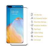 3x 9H Panzerglas für Huawei P40 Pro FULL CURVED Displayschutz Schutzglas Panzerfolie Schutzfolie Displayglas Hartglas echtes Tempered Sicherheitsglas Glasfolie