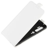 Flip Case Handyhülle für Xiaomi Mi Note 10 Vertikal Schutzhülle Tasche Cover Weiß Bumper Kartensteckplatz-Kreditkarte