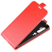 Flip Case Handyhülle für Xiaomi Mi Note 10 Vertikal Schutzhülle Tasche Cover Rot Bumper Smartphone Kartensteckplatz-Kreditkarte-Geldscheine EC-Karte Bank-Karte