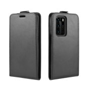 Flip Case Handyhülle für Huawei P40 Vertikal Schutzhülle Tasche Cover Schwarz Bumper Smartphone Kartensteckplatz-Kreditkarte-Geldscheine EC-Karte Bank-Karte