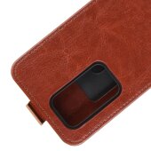Flip Case Handyhülle für Huawei P40 Pro Vertikal Schutzhülle Tasche Cover Braun Bumper Smartphone Kartensteckplatz-Kreditkarte-Geldscheine EC-Karte Bank-Karte