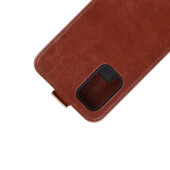 Flip Case Handyhülle für Samsung Galaxy S20 Vertikal Schutzhülle Tasche Cover Braun Bumper Smartphone Kartensteckplatz-Kreditkarte-Geldscheine EC-Karte Bank-Karte