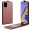 Flip Case Handyhülle  für Samsung Galaxy A51 Vertikal Schutzhülle Tasche Cover Braun Bumper Smartphone Kartensteckplatz-Kreditkarte-Geldscheine EC-Karte Bank-Karte