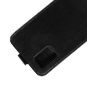 Flip Case Handyhülle für Samsung Galaxy A51 Vertikal Schutzhülle Tasche Cover Schwarz Bumper Smartphone Kartensteckplatz-Kreditkarte-Geldscheine EC-Karte Bank-Karte