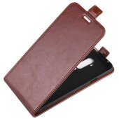 Flip Case Handyhülle für OnePlus 7 Pro Vertikal Schutzhülle Tasche Cover Braun Bumper Smartphone Kartensteckplatz-Kreditkarte-Geldscheine EC-Karte Bank-Karte