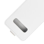 Flip Case Handyhülle für Samsung Galaxy S10 Vertikal Schutzhülle Tasche Cover Weiß Bumper Smartphone Kartensteckplatz-Kreditkarte-Geldscheine EC-Karte Bank-Karte