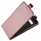 Flip Case Handyhülle für Samsung Galaxy S10 Vertikal Schutzhülle Tasche Cover Braun Bumper Smartphone Kartensteckplatz-Kreditkarte-Geldscheine EC-Karte Bank-Karte