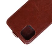 Flip Case Handyhülle für iPhone X/ XS Vertikal Schutzhülle Tasche Cover Braun Bumper Smartphone Kartensteckplatz-Kreditkarte-Geldscheine EC-Karte Bank-Karte