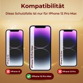 4x 9H Panzerglas für iPhone 12 Pro Max HD KLAR echtes Tempered Glass Panzerfolie Displayschutz Schutzglas Hartglas Schutzfolie Screen-Protector