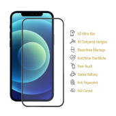 2x 9H Hartglas für iPhone 12 FULL COVER Panzerfolie Displayschutz Schwarz KLAR Panzerglas Schutzglas