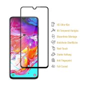 4x 9H Hartglas für Samsung Galaxy A70 FULL COVER Schutzfolie Schutzglas SW Klar Displayglas Tempered Glasfolie Panzerglas Sicherheitsglas Echtglas Displayschutz Panzerfolie