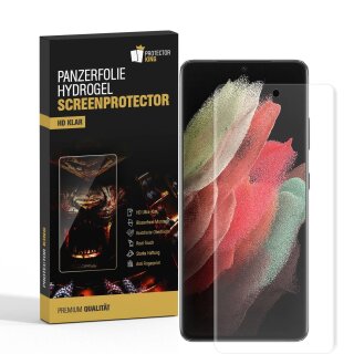 1x Hydrogel-Glass für Samsung Galaxy S21 Ultra Selbstheilend für Micro Kratzer 3D KLAR Panzerfolie Displayschutz Schutzfolie Screen-Protector