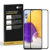 1x 9H Hartglas für Samsung Galaxy A72 FULL COVER Schutzfolie Schutzglas Klar Displayglas Tempered Glasfolie Panzerglas Sicherheitsglas Echtglas Displayschutz Panzerfolie