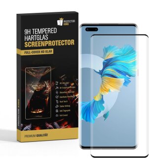 1x 9H Hartglas für Huawei Mate 40 Pro Plus FULL CURVED Schutzglas Schutzfolie Displayschutz Panzerfolie KLAR Panzerglas Tempered echtes Displayglas Glasfolie Displayfolie Folie