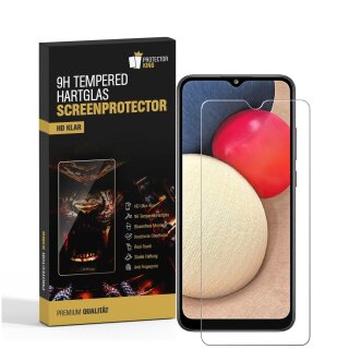 2x 9H Panzerglas für Samsung Galaxy A02S Displayschutz Panzerfolie Schutzfolie Hartglas Schutzglas Displayglas Tempered Glasfolie Sicherheitsglas Echtglas