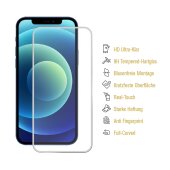 3x 9H Hartglas für iPhone 12 FULL COVER Panzerfolie Displayschutz Weiss KLAR Panzerglas Schutzglas