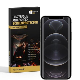 2x 9H Nano-Glass für iPhone 12 Pro FULL COVER 3D KLAR Anti-Shock Anti-Bruch Anti-Stoß Anti-Schmutz Panzernanoglas Displayschutz Schutzfolie Panzerfolie Panzerglas Screen-Protector