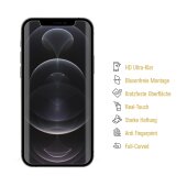 2x 9H Nano-Glass für iPhone 12 Pro FULL COVER 3D KLAR Anti-Shock Anti-Bruch Anti-Stoß Anti-Schmutz Panzernanoglas Displayschutz Schutzfolie Panzerfolie Panzerglas Screen-Protector