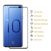 4x 9D Keramik-Glass für Samsung Galaxy S10 Plus FULL CURVED 3D KLAR Panzerfolie Displayschutz Schutzfolie Ceramic Screen-Protector