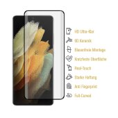 6x 9D Keramik-Glass für Samsung Galaxy S21 Ultra FULL CURVED 3D KLAR Panzerfolie Displayschutz Schutzfolie Ceramic Screen-Protector