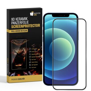 4x 9D Keramik-Glass für iPhone 12 Mini FULL COVER 3D KLAR Panzerfolie Displayschutz Schutzfolie Ceramic Screen-Protector