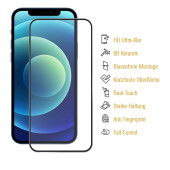 6x 9D Keramik-Glass für iPhone 12 Mini FULL COVER 3D KLAR Panzerfolie Displayschutz Schutzfolie Ceramic Screen-Protector