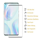 3x 9D Keramik-Glass für OnePlus 9 Pro FULL COVER 3D KLAR Panzerfolie Displayschutz Schutzfolie Ceramic Screen-Protector