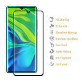 2x 9D Keramik-Glass für Xiaomi Mi Note 10 FULL COVER 3D KLAR Panzerfolie Displayschutz Schutzfolie Ceramic Screen-Protector