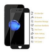 4x 9D Keramik-Glass für iPhone 7 Plus FULL COVER 3D KLAR Panzerfolie Displayschutz Schutzfolie Ceramic Screen-Protector