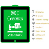 3x 9D Keramik für iPad 4 FULL-COVER Panzerfolie Displayschutz Panzerschutz Schutzfolie Displayfolie Folie ANTI-SHOK ANTI-BRUCH-ANTI-STOß