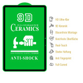 3x 9D Keramik-Glass für Samsung Galaxy Tab S7 Plus FULL COVER 3D KLAR Panzerfolie Displayschutz Schutzfolie Ceramic Screen-Protector