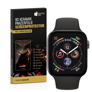 3x 9D Keramik-Glass für Apple Watch 4 / 5 / 6 44mm 3D KLAR Panzerfolie Displayschutz Schutzfolie Ceramic Screen-Protector