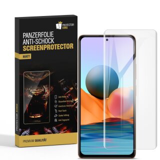 2x Panzerfolie für Xiaomi Redmi Note 10 ANTI-REFLEX Displayschutz Schutzfolie MATT