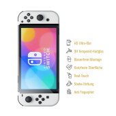4x 9H Panzerglas für Nintendo Switch Oled HD klar echtes Tempered Glass Displayschutz Schutzglas Panzerfolie Schutzfolie Displayglas Screen-Protector