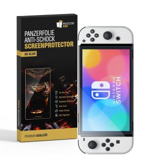 1x Panzerfolie für Nintendo Switch Oled Anti-Shock HD klar Displayschutz Schutzfolie Folie Screen-Protector