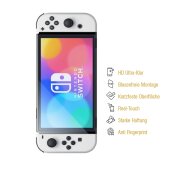 2x Panzerfolie für Nintendo Switch Oled Anti-Shock HD klar Displayschutz Schutzfolie Folie Screen-Protector