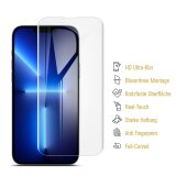 6x 9H Nano-Glass für iPhone 13 Pro FULL COVER 3D KLAR Anti-Shock Anti-Bruch Anti-Stoß Anti-Schmutz Panzernanoglas Displayschutz Schutzfolie Panzerfolie Panzerglas Screen-Protector