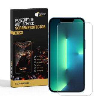 6x 9H Nano-Glass für iPhone 13 Pro 3D KLAR Anti-Shock Anti-Bruch Anti-Stoß Anti-Schmutz Panzernanoglas Displayschutz Schutzfolie Panzerfolie Panzerglas Screen-Protector