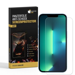 4x Panzerfolie für iPhone 13 Mini ANTI-SHOCK Displayschutz Schutzfolie MATT ANTI-REFLEX ENTSPIEGELT