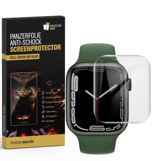 6x Panzerfolie für Apple Watch 7 45mm FULL CURVED Displayschutz Schutzfolie HD KLAR UNZERBRECHLICHEN PET MATERIAL