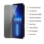 1x Blickschutz 9H Panzerhartglas für iPhone 13 ANTI-SPY PRIVACY Displayschutz Panzerfolie Schutzfolie echtes Tempered Panzerglas Schutzglas Screen Protector