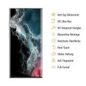 1x Blickschutz 9H Panzerglas für Samsung Galaxy S22 Ultra FULL-CURVED Anti-Spy Privacy Displayschutz Schutzfolie echtes Tempered Glass Schutzglas Screen-Protector