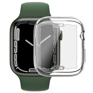 Schutzhülle für Apple Watch 7/ 8/ 9 45 mm Kamera Schutz Hülle Case Cover Tasche Transparent Uhr Bumper ANTI-SHOCK/ ANTI-STOß