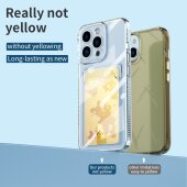 Schutzhülle für iPhone 12 Pro Kamera Case Handyhülle Cover Tasche Transparent Smartphone Bumper (Kartensteckplatz-Kreditkarte-Geldscheine)