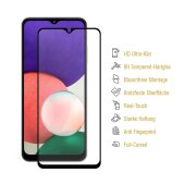 2x 9H Panzerglas für Samsung Galaxy A22 5G FULL COVER Displayschutz Schutzglas Hartglas Schutzfolie Panzerfolie KLAR Tempered echtes Displayglas Glasfolie Displayfolie Folie Transparent