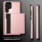 Schutzhülle für Samsung Galaxy S22 Ultra Weiß Handyhülle Schutztasche Case Cover Tasche Transparent Smartphone Bumper (Kartensteckplatz-Kreditkarte-Geldscheine)